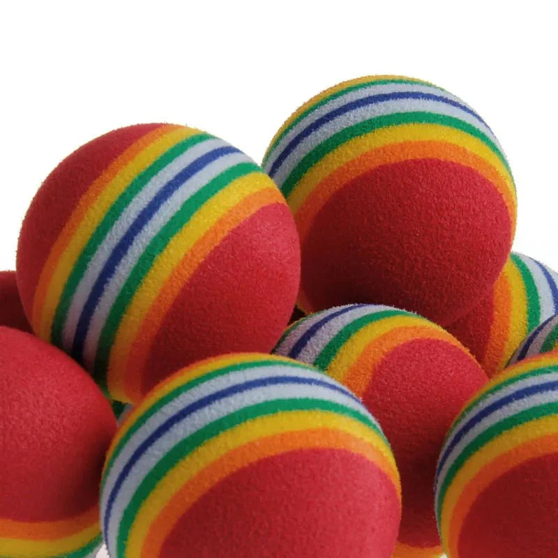 10Pcs Colorful Cat Toy Ball Interactive Cat Toys Play Chewing Rattle Scratch Natural Foam Ball Training Pet Supplies [PET]