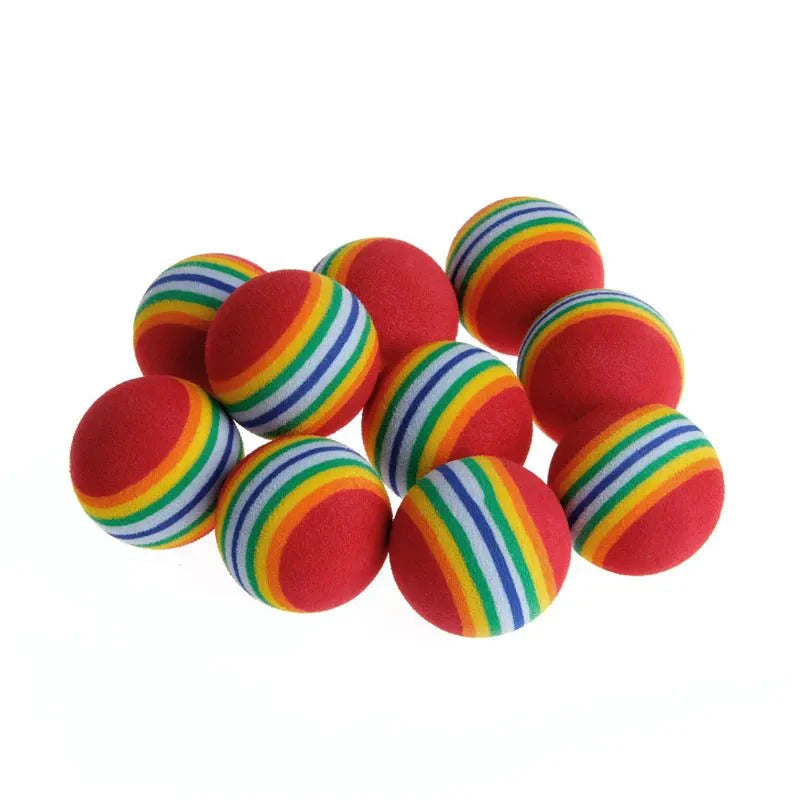 10Pcs Colorful Cat Toy Ball Interactive Cat Toys Play Chewing Rattle Scratch Natural Foam Ball Training Pet Supplies [PET]