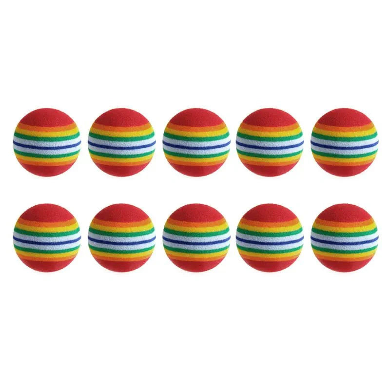 10Pcs Colorful Cat Toy Ball Interactive Cat Toys Play Chewing Rattle Scratch Natural Foam Ball Training Pet Supplies [PET]