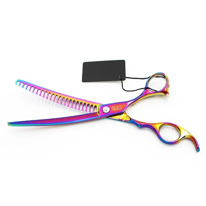 1pcs Pet Downward Curved Thinning Scissors Professional Dog Thinning Shears Dense Shark Hair Cut Cat Grooming Scissors Tools [PET]