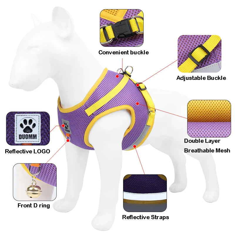 Reflective Safety Pet Dog Harness Leash Set Small Medium Dogs Cat Vest Puppy Chest Strap [PET]