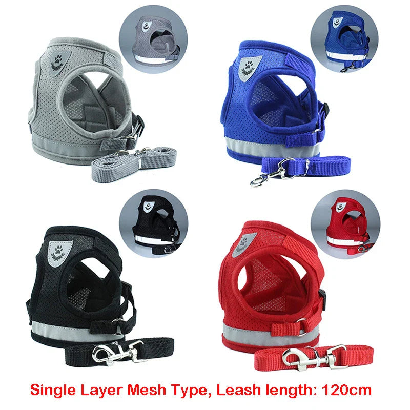 Reflective Safety Pet Dog Harness Leash Set Small Medium Dogs Cat Vest Puppy Chest Strap [PET]