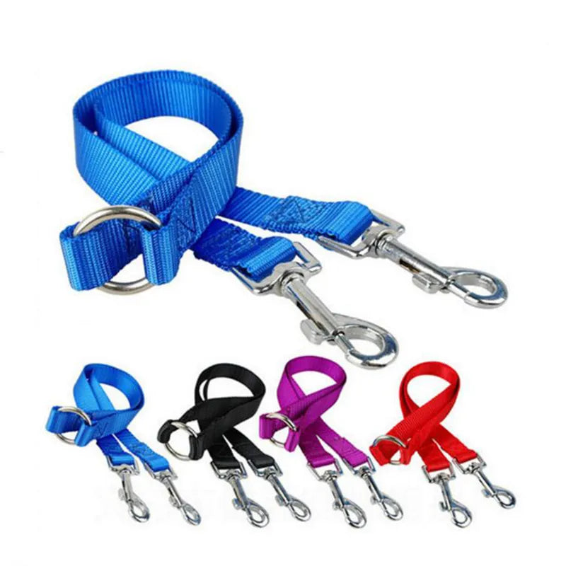 Double Twin Dual Coupler Dog Leash Two in One Strong Nylon V Shape Pet Dog Leash Colorful Two Ways Pet Lead [PET]