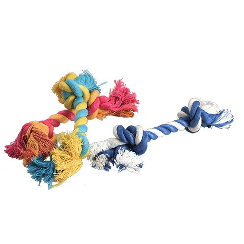 1 pcs Pets dogs pet supplies Pet Dog Puppy Cotton Chew Knot Toy Durable Braided Bone Rope 15CM Funny Tool (Random Color) [PET]