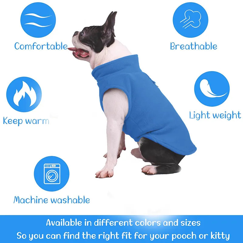 Winter Fleece Pet Dog Clothes Puppy Clothing French Bulldog Coat Pug Costumes Jacket Vest [PET]