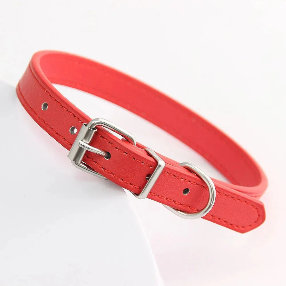 Colorful Leather Puppy Cat Collar Cute Kitten Necklace Name Personalized Collar for Cats Dogs Pet Supplies Accessories Harness [PET]