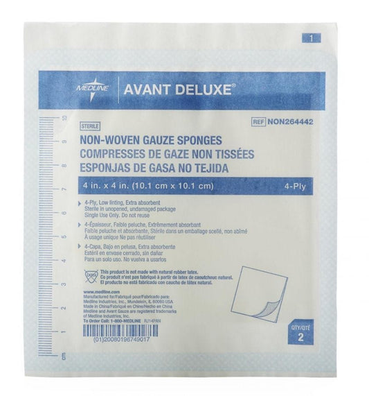 Medline Avant Deluxe Sterile Gauze Sponges Case of 1200 80750253